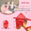 Girls Latin Dance Shoes Kids Low Heels Tango Salsa Ballroom Practice Dance Shoes, 1208,Red, 2 M Little Kid