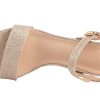 Women's Open Toe Ankle Strap Glitter Low Block Chunky Heels Sandals Dress Pumps Shoes