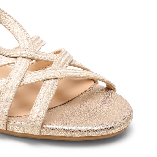 Women's Strappy Wrapped Dressy Wedge Sandals Comfortable Low Heel Casual Summer Shoes