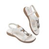 Clearance Women Flat Sandals wide-fit Arch Support Boho Braided Sandals Comfort Walking Beach Ankle Elastic Summer Shoes Black