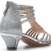 Girl's Cute Adorable Strappy Glitter Open Toe Heel Sandals - Adjustable buckle