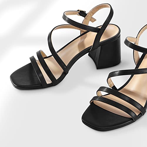 Women's Strappy Low Chunky Block Heel Sandals Open Toe Dress Shoes
