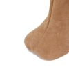 41KvVwCHOPL.jpg Women's Knee High Suede Boots for Women Wide Calf Square Toe Stiletto Heels Tall Boots Pull On High Heel Long Booties