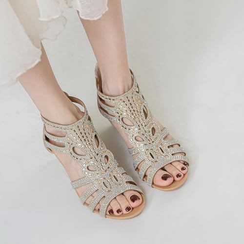 Women's Slide Wedge Sandal Open Toe High Heel Zipper Back Platform