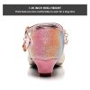 Girls Dress Shoes with Heels - Sparkly Sequins Closed Toe Sandals for Wedding, Party, Flower Girl (Toddler/Little/Big Kids)