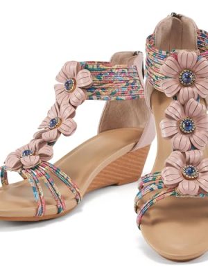 Sandals Womens Wedge Shoes: Comfortable Dressy Wedges Sandal with Zipper Summer Gladiator Sandals Open Toe
