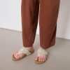 Everly Slide Sandal - Women's Flat Fashion Slides with Soft Cushion Sole - Beach Slip On Sandals For Everyday