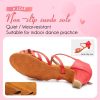Girls Latin Dance Shoes Kids Low Heels Tango Salsa Ballroom Practice Dance Shoes, 1208,Red, 2 M Little Kid
