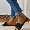 Women's Pleated Square Toe Slide Flat Sandals Summer Trendy Sandals Wedding Sandals