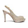 Women's High Heels Platform Dress Rhinestones Peep Toe Pumps Shoes