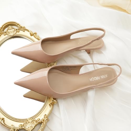 Slingback Heels for Women Low Heels Dress Shoes Kitten Pumps Dressy Heeled Sandals Wide Width Fashion Casual Shoes