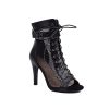 Women's Mesh Sandals Peep Toe High Top Sandals Lace Up Summer Boots Buckle Strap Party Sexy Pump Shoes Open toe