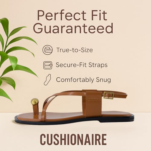 Corfu Flat Sandals for Women ??Strappy Design with Toe Loop and Adjustable Ankle Strap ??Lightweight Summer Dress Sandal