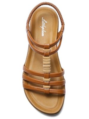 Womens Sandals Arch Support Summer Flat Gladiator Sandals Comfortable Beach Dressy Slides for Women