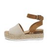 41cMWHgpBCL.jpg Topic Open Toe Buckle Ankle Strap Espadrilles Flatform Wedge Casual Sandal