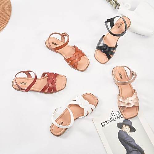 Women's Flat Slide Sandals - Casual Classic Simple Strappy Slip on Flat Summer Sandals.