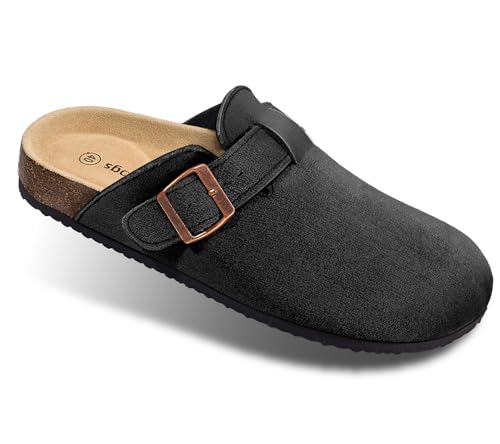 Women Clogs-Comfortable Mules Slippers Sandals Nurse Shoes Unisex for Men-Cushioned Footed Flannel-Lined Upper