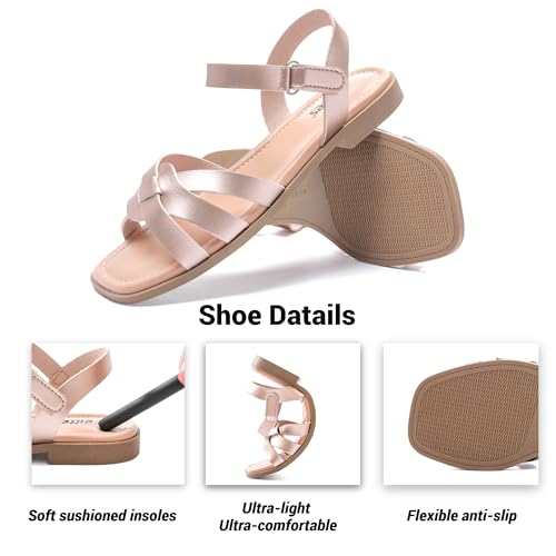 Women's Flat Slide Sandals - Casual Classic Simple Strappy Slip on Flat Summer Sandals.