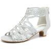 Girls High Heels Dress Pump Sandals Glitter Wedding Flower Party Princess Shoes for Kids Toddler