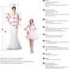 Women's Floral Lace Appliques 3/4 Sleeve Mother of The Bride Dresses Long V Neck Formal Dresses with Pockets YZTS028