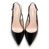 Low Kitten Heels Women's Slingback Dressy Pumps Pointed Closed Toe Ankle Strap Elegant Wedding Pumps Formal Comfortable Shoes