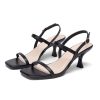 Women's Sandals Square Open Toe Strappy Kitten Heel Sandals Ankle Strap 2 Inch Heels Wedding Party Dress Shoes