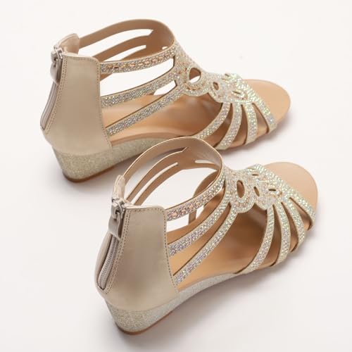 Women's Slide Wedge Sandal Open Toe High Heel Zipper Back Platform