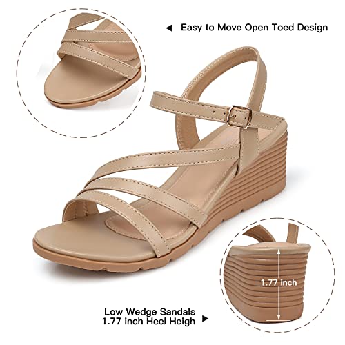 Wedge Sandals for Women Dressy: Summer Low Wedges Womens Comfortable Open Toe Sandal