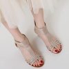 Wedges for Women Sandals Bohemia Open Toe Roman Low Heel Zipper Back Platform Summer Dress Women??s Beach Sandals