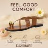 Corfu Flat Sandals for Women ??Strappy Design with Toe Loop and Adjustable Ankle Strap ??Lightweight Summer Dress Sandal
