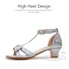 Girls Sandals Kids Strap Low Medium Heel Dress Open Toe Sandals