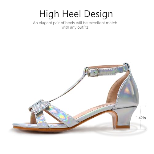 Girls Sandals Kids Strap Low Medium Heel Dress Open Toe Sandals