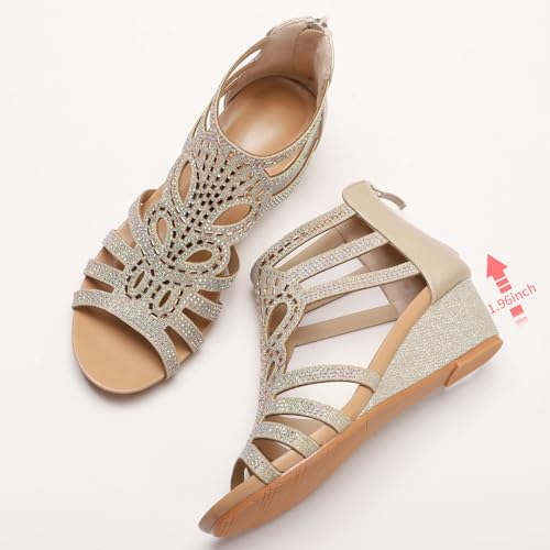 Women's Slide Wedge Sandal Open Toe High Heel Zipper Back Platform