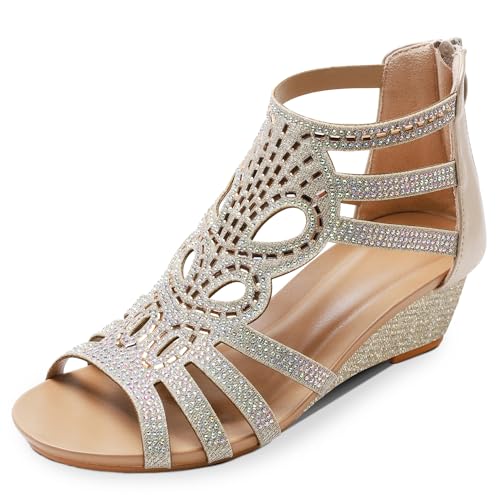 Women's Slide Wedge Sandal Open Toe High Heel Zipper Back Platform