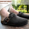 Women Clogs-Comfortable Mules Slippers Sandals Nurse Shoes Unisex for Men-Cushioned Footed Flannel-Lined Upper