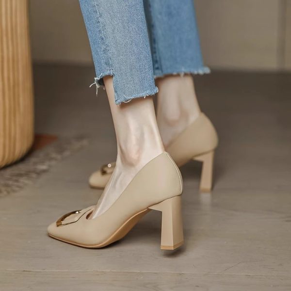 Women Everyday Low Block Chunky Heels Fashionable High Heels Design Formal Shoes Summer Autumn Brown Sandals