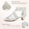 Girls High Heels Dress Pump Sandals Glitter Wedding Flower Party Princess Shoes for Kids Toddler