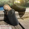 Women Clogs-Comfortable Mules Slippers Sandals Nurse Shoes Unisex for Men-Cushioned Footed Flannel-Lined Upper