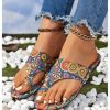 Women's Vacation Flat Sandals Toe Thong Slip on Bohemian Slides Sandal