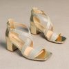 Women's 2.5 Inch Low Heel Ankle Strap Dressy Sandals 301