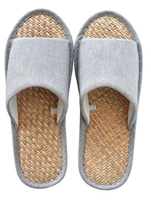 Women Mens Unisex Washable Cotton Open-Toe Home Slippers Indoor Shoes Casual Flax Soft Non-Slip Sole Shoes