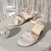 Girls Sandals Low Heel Dress Open Toe Sandals Flower Wedding Party for Little Kid/Big Kid