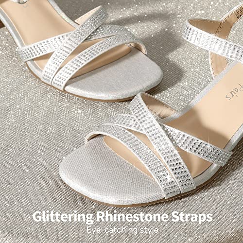 Girls Sandals Low Heel Dress Open Toe Sandals Flower Wedding Party for Little Kid/Big Kid